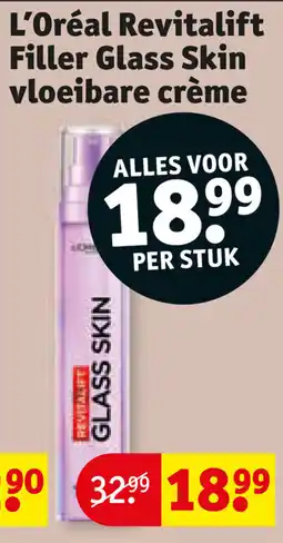 Kruidvat L'Oréal Revitalift Filler Glass Skin vloeibare crème aanbieding