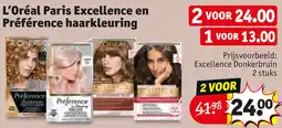 Kruidvat L'Oréal Paris Excellence en Préférence haarkleuring aanbieding