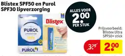Kruidvat Blistex SPF50 en Purol SPF30 Lipverzorging aanbieding