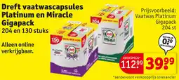 Kruidvat Dreft vaatwascapsules Platinum en Miracle Gigapack aanbieding