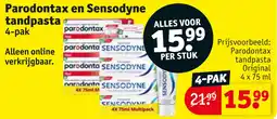 Kruidvat Parodontax en Sensodyne tandpasta aanbieding