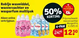 Kruidvat Robijn wasmiddel, wasverzachter en wasparfum multipak aanbieding