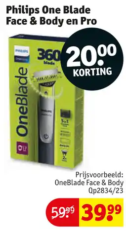 Kruidvat Philips One Blade Face & Body en Pro aanbieding