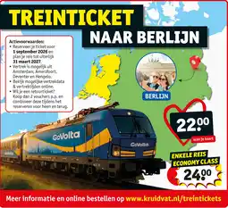 Kruidvat Treinticket naar Berlijn aanbieding