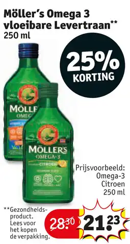 Kruidvat Möller's Omega 3 vloeibare Levertraan aanbieding