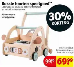 Kruidvat Russle houten speelgoed aanbieding