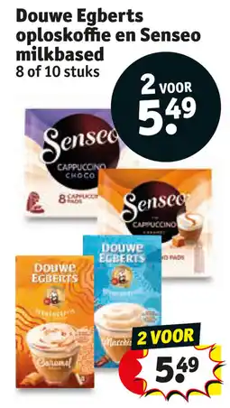 Kruidvat Douwe Egberts oploskoffie en Senseo milkbased aanbieding