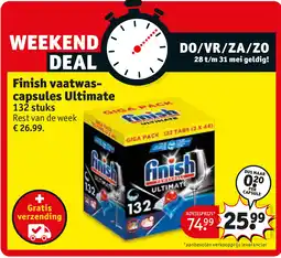 Kruidvat Finish vaatwas- capsules Ultimate aanbieding