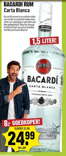 Dirck 3 Bacardi rum carta blanca aanbieding