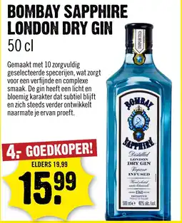 Dirck 3 Bombay sapphire london dry gin aanbieding