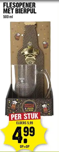 Dirck 3 Flesopener met bierpul aanbieding