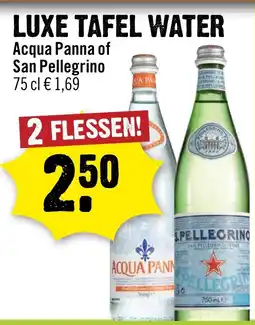Dirck 3 Luxe tafel water Acqua Panna of San Pellegrino aanbieding