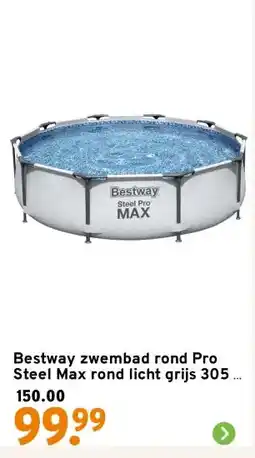 GAMMA Bestway zwembad rond Pro Steel Max rond licht grijs 305 x 76 cm met pomp aanbieding