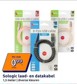 Action Sologic Laad en Datakabel aanbieding