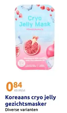 Action Koreaans cryo jelly gezichtsmasker aanbieding