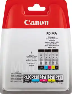 Bol.com Canon PGI-570/CLI-571 - Inktcartridge / Zwart / Cyaan / Magenta / Geel aanbieding