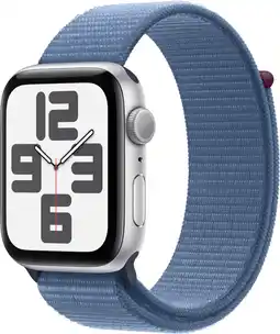 Bol.com Apple Watch SE - 44mm - Silver Aluminium Case with Winter Blue Sport Loop aanbieding