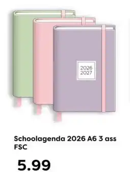The Read Shop Schoolagenda 2026 A6 3 ass FSC aanbieding