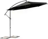 Bol.com SenS-Line - Parasol Menorca Zweefparasol - Ø300 cm - 8-ribs - Polyester - Zwart aanbieding