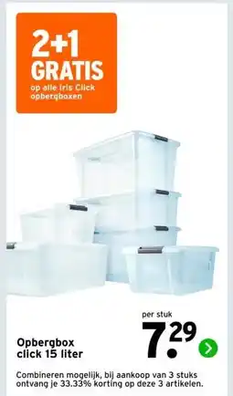 GAMMA Opbergbox click 15 liter aanbieding