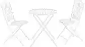 Bol.com Bistroset Biella metaal tuintafel met 2 tuinstoelen wit aanbieding