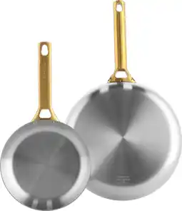 Coolblue Greenpan Padova Reserve 3-ply Stainless Steel 20 + 28 cm koekenpannenset aanbieding