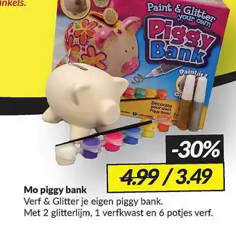 Boekenvoordeel Mo Piggy Bank aanbieding