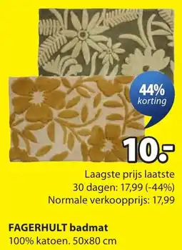Jysk Fagerhult badmat aanbieding