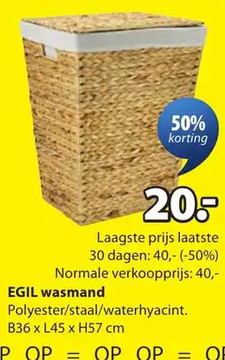 Jysk Egil wasmand aanbieding