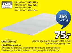 Jysk Dreamzone® halsan topmatras aanbieding