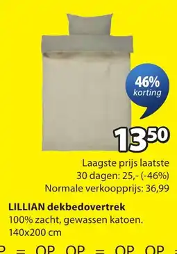 Jysk Lillian dekbedovertrek aanbieding