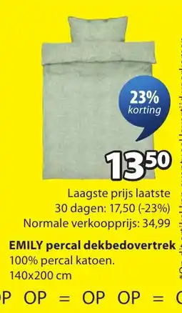 Jysk Emily percal dekbedovertrek aanbieding