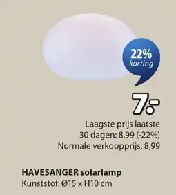 Jysk Havesanger solarlamp aanbieding