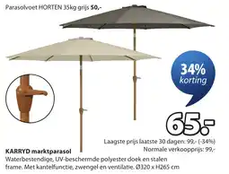 Jysk Karryd marktparasol aanbieding