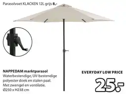 Jysk Nappedam marktparasol aanbieding