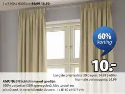 Jysk Amungen lichtdimmend gordijn aanbieding