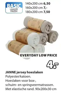 Jysk Janne jersey hoeslaken aanbieding