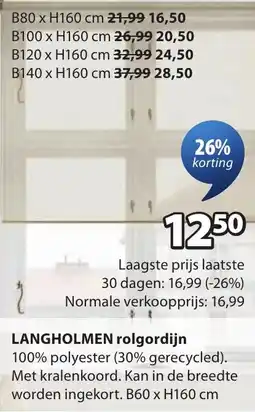 Jysk Langholmen rolgordijn aanbieding
