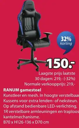 Jysk Ranum gamestoel aanbieding