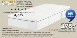 Jysk Dreamzone® driva springveermatras aanbieding