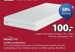 Jysk Dreamzone® LILLELV schuimmatras aanbieding