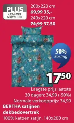 Jysk Bertha satijnen dekbedovertrek aanbieding