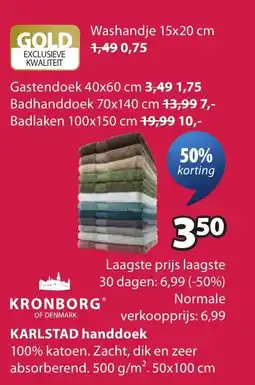 Jysk Kronborg karlstad handdoek aanbieding