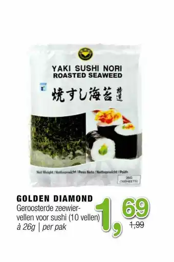 Amazing Oriëntal Golden Diamond Geroosterde Zeewiervellen Voor Sushi (10 Vellen) aanbieding