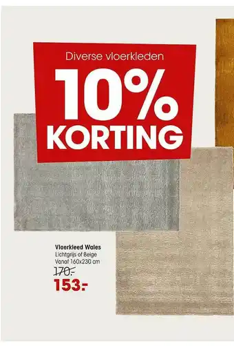 Kwantum Vloerkleed Wales 10% Korting aanbieding