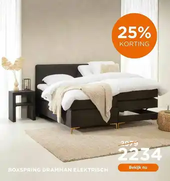 TotaalBED Boxspring Dramman Elektrisch 25% Korting aanbieding