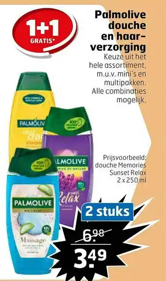 Trekpleister Palmolive Douche En Haarverzorging 1+1 Gratis aanbieding