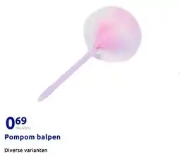 Action Pompom balpen aanbieding