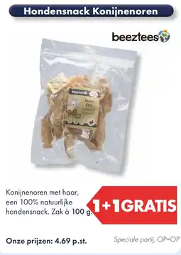 Huisdier Voordeelshop Hondensnack Konijnenoren aanbieding