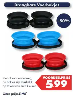 Huisdier Voordeelshop Draagbare Voerbakjes aanbieding